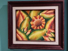 Modernist Mexican Painting Oil Or Acrylic On Canvas Artist Luis David back info.