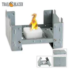 Trail Blazer Mini Folding Camp Stove, Uses Wax Fuel Tablets. Free Shipping.
