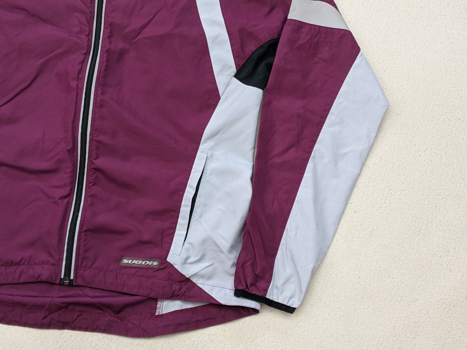 Sugoi Full Zip Reflective Vented Windbreaker Running Gem