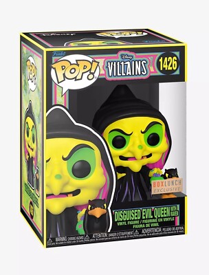 Funko Pop! Disney Disguised Evil Queen with Raven #1426! Black Light Exclusive!