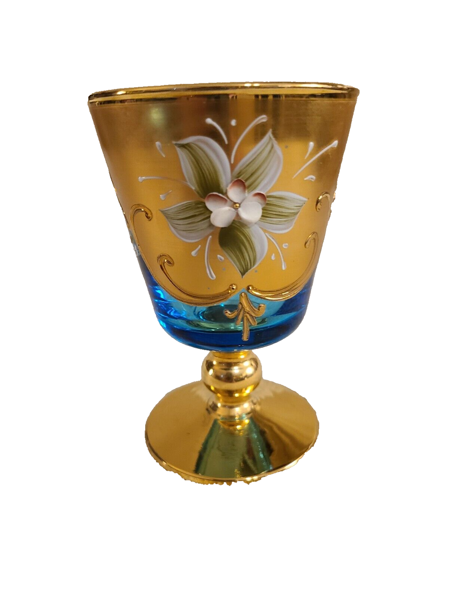 Venezia glassとカップのセット Decanter & Wine Glasses Set Murano Venice Italy 24KT Gold