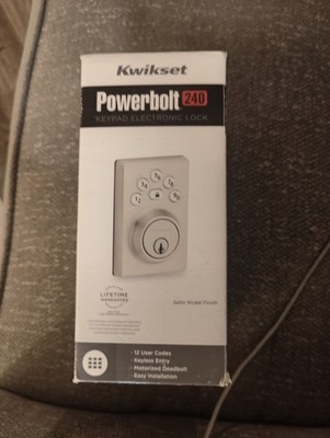 Kwikset Powerbolt 240 Keypad Electronic Lock Satin Nickel Keyless Deadbolt