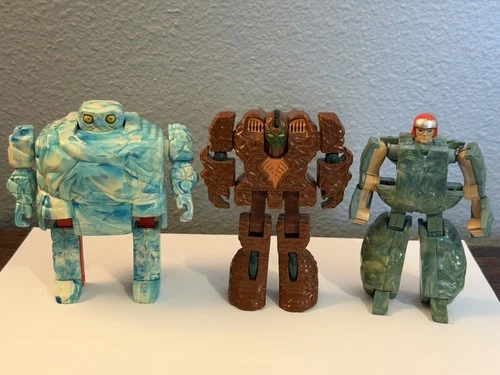 3X 1985/86 Bandai Action Figures Gobots Rock Lords Rock Roller, Boulder & Magmar