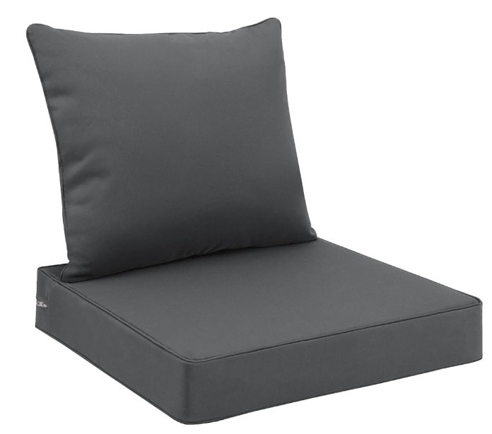Favoyard Outdoor Seat Cushion 24 x 24 Inch - Dark Gray