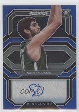 2021 Panini Prizm Draft Picks College Penmanship Blue /149 Santi Aldama Auto 3u4