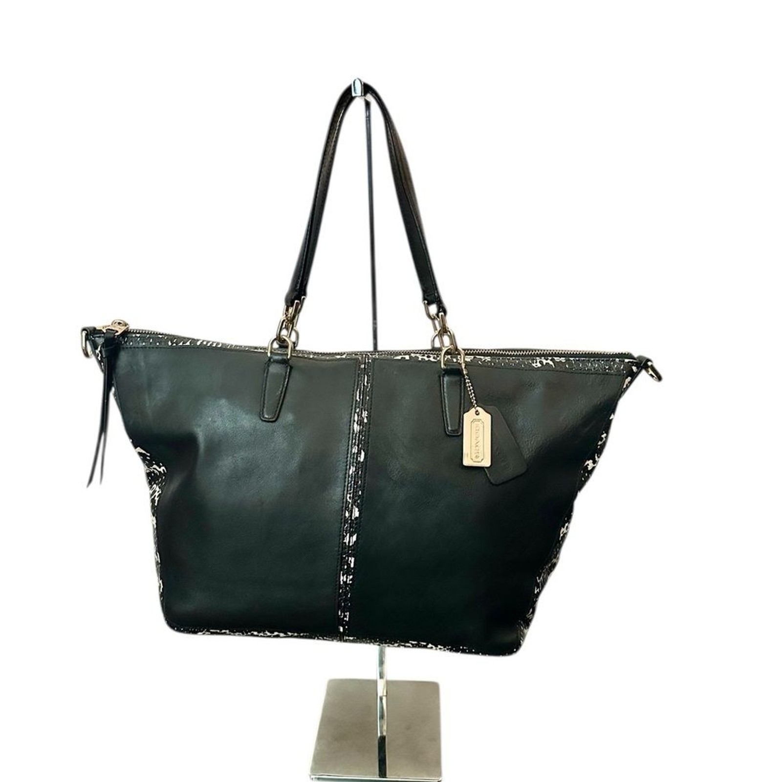 Coach Bleecker Two Tone Python Embossed Leather C… - image 3