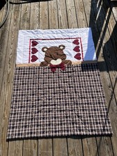 Hand Made Tufted Baby/Toddler Quilt - Teddy Bear - 54"x41"