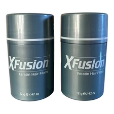 X Fusion Keratin Hair Fibers Dark Brown .42oz New & Sealed Pack of 2
