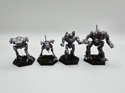 #ad BATTLETECH 4 Mech Lance White Lot PRO PAINTED $200.00