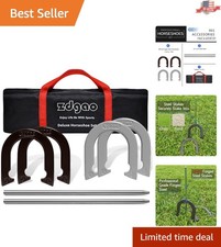 Portable Steel Horseshoe Set with Bag - Perfect for Backyard Beach Games