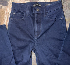 GUESS High Rise Skinny Jeans Women Dark Blue Cotton Blend Zip Button 5-Pocket