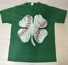 Men's Lg Green Baseball Shamrock Shirt