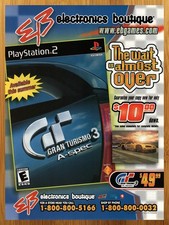 2001 Gran Turismo 3 A-Spec Playstation 2 PS2 Print Ad/Poster EB Car Game Art 00s