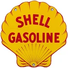 VINTAGE SHELL GASOLINE PORCELAIN SIGN GAS STATION PUMP PLATE MOTOR OIL SERVICE