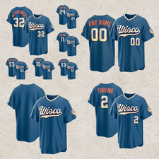 Custom Brewers Mineral Blue 2026 City Connect Baseball Jersey