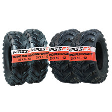 Massfx 25x8-12 Front 2 25x10-12 Rear 2 Tires For Atv Utv Sxs 4-pk
