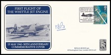 Gp.Cpt LUNT Signed 1991 GB Whittle Jet Engine First Flight Rolls Royce Cover