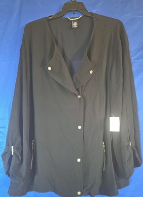 Catherines Women's Dressy Blouse 5X Black