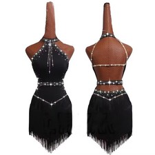 Professional Latin Rumba Fringes Competition Dress Performance Competition Dress