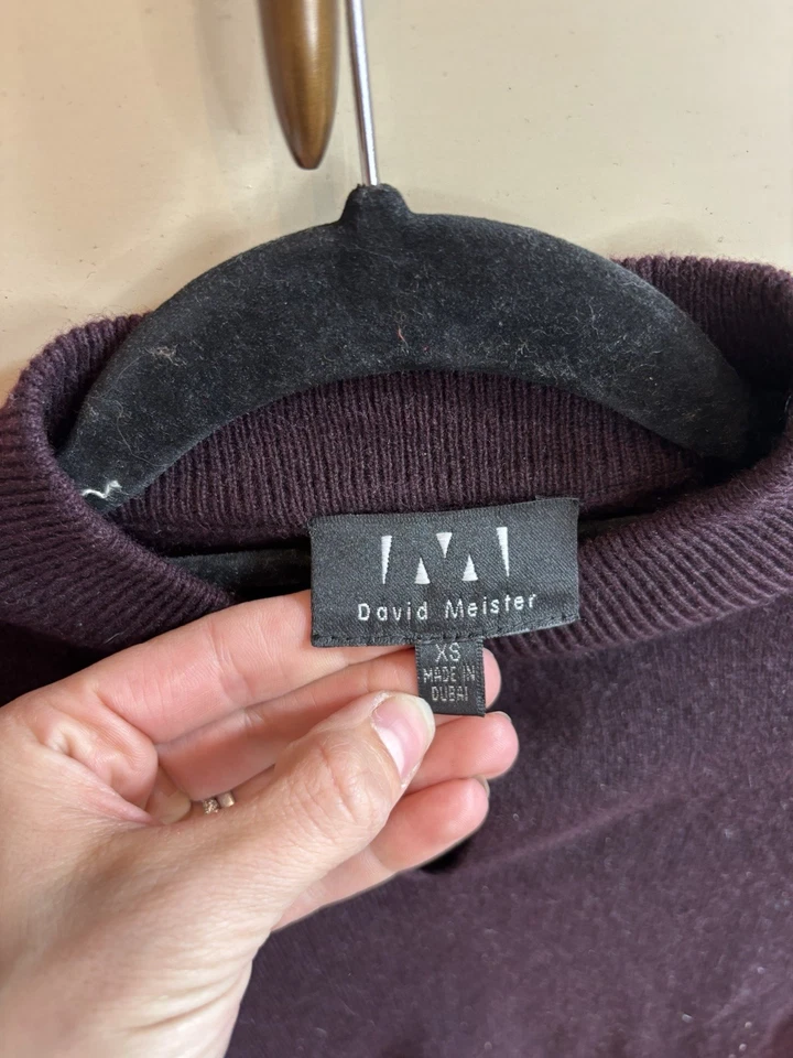 David Meister сливы фиолетовый кашемир свитер XS спереди заглянуть отверстие мягкий резинке - Изображение 3 из 4