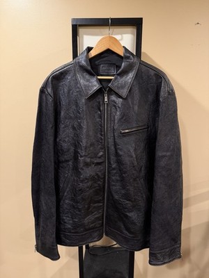 Prada Black Aged 2023 Leather Zip Jacket | eBay