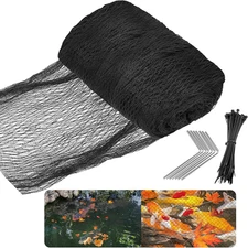 Pond Netting Kit - Heavy Duty HDPE Fine Mesh Net for Koi Ponds - Protects Fish f