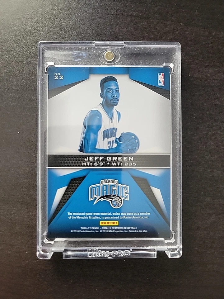 2016-17 Panini Totally Certified - Fabric of the Game  Jeff Green Gold /10 - Image 2 of 4