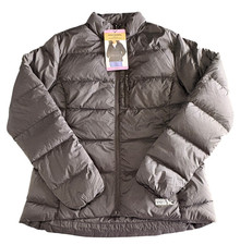 Eddie Bauer Down Puffer Jacket Black 650 Fill Lightweight Full Zip Women's Small