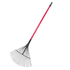 24-Tine Leaf and Thatching Rake with Fiberglass Handle