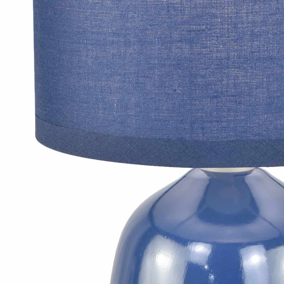 Juego de 2 Lámparas de Mesa Modernas Azul Marino Cerámica 26cm Luces de Mesita de Noche Tono a Juego