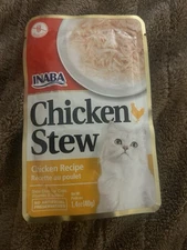 8 INABA Grain Free Chicken Stew Topper/Treat for Cats, 1.4 oz Pouches BB 12/25