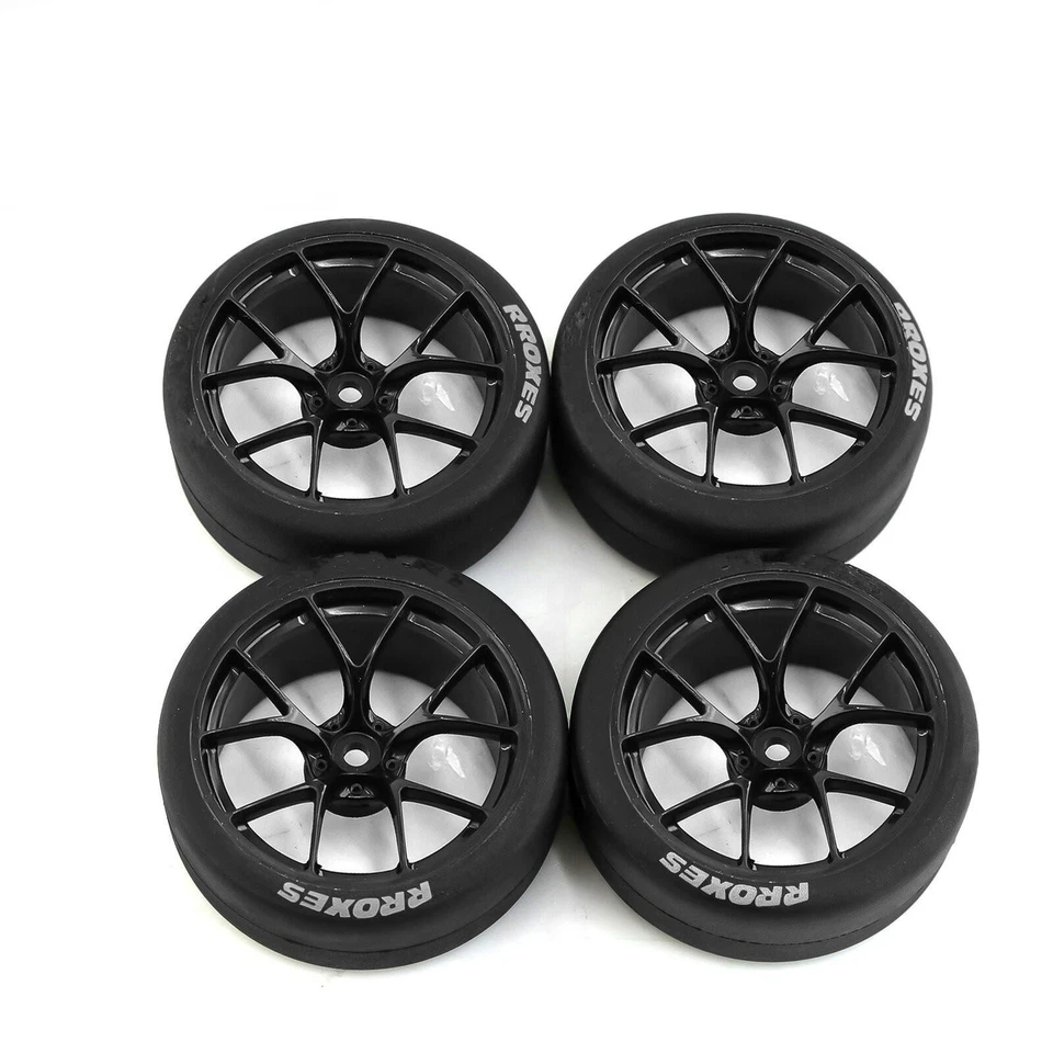 4Pcs Upgrade  65mm 1/10 RC Car Tires & Wheels Rims 12mm Hex Hub For Tamiya TT01 - Image 2 of 4