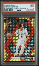 2024-25 Panini Mosaic Fusion Red Yellow Choice Stephon Castle Card 267 PSA 9 /75