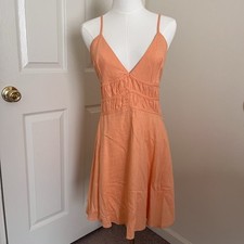 Minkpink Pastel Orange Sleeveless Mini Dress Womens Size L Spring Summer