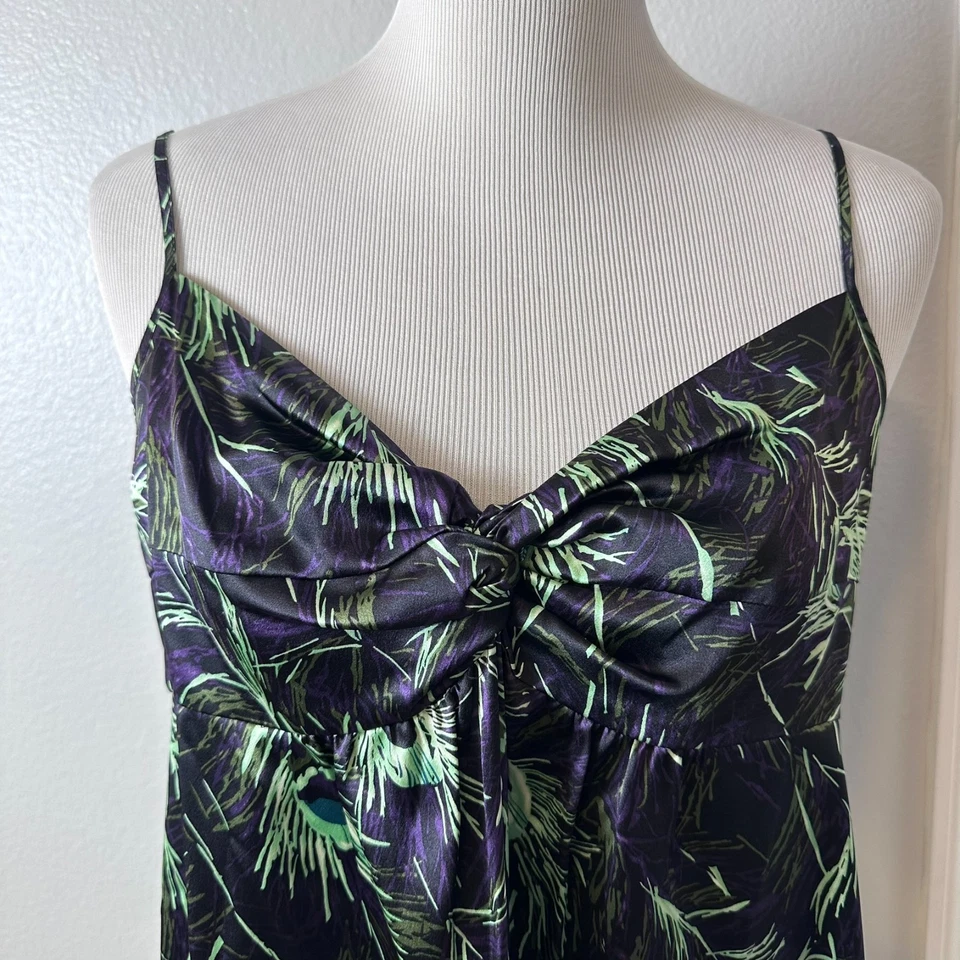 Vestido sin Mangas Anthropologie Beth Bowley Talla (12) 100% Seda Correas de Espagueti Verde Foto 2 de 4