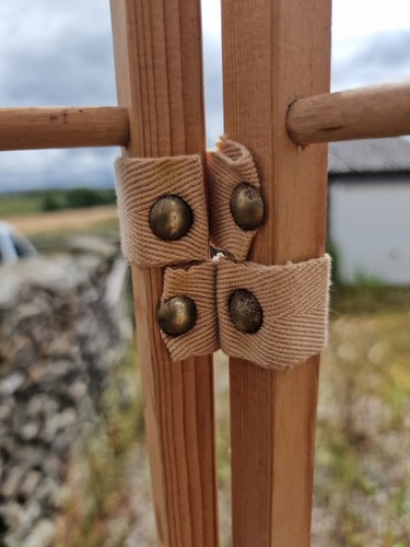 Vintage Mid-Century Child-Sized Wooden Clothes Horse Airer with Webbing Hinges (photo 2)