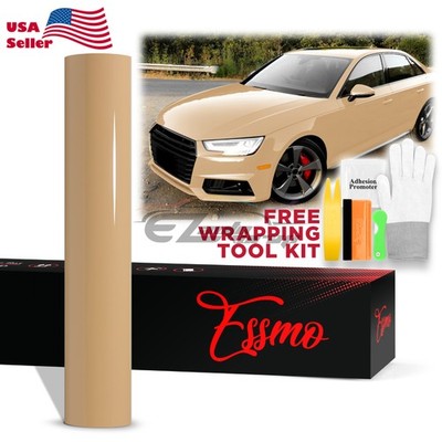 ESSMO PET Super Gloss Sand Yellow Car Vehicle Vinyl Wrap Decal Sheet Like Paint