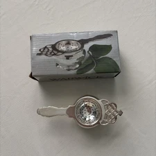 Vintage Warwick Silver Tea Strainer & Drip Bowl - Original Box - Made In India