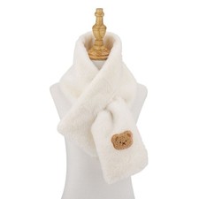 Rabbit Fur Plush Shawl Neck Warmer Solid Color Neckerchief Wrap Cross Scarf