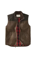 Legendary Whitetails Men's Tough As Buck Vest Rawhide Brown & Red Plaid Size L