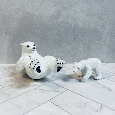 Vintage Safari Ltd Vanishing Wild Polar Bear And Baby Cub Polar Bear Lot Of 2