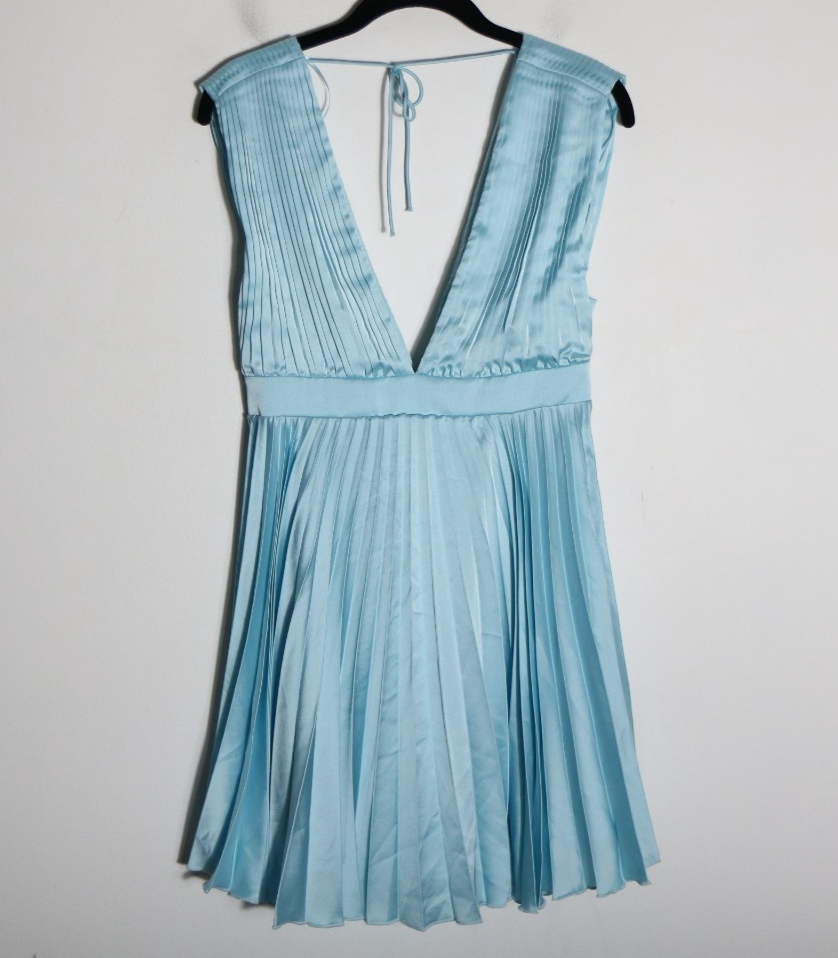 abercrombie plunge pleated mini dress Abercrombie & Fitch Plunge Pleated Mini Dress