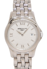 Patek Philippe Calatrava 18k White Gold Ladies 28mm Quartz Watch +Papers 4906/1G