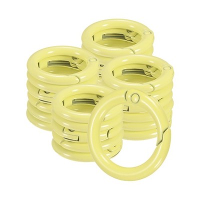 24-Pack Metal Spring O Rings, 5/8'' Zinc Alloy Keyring Buckle [Light Yellow]