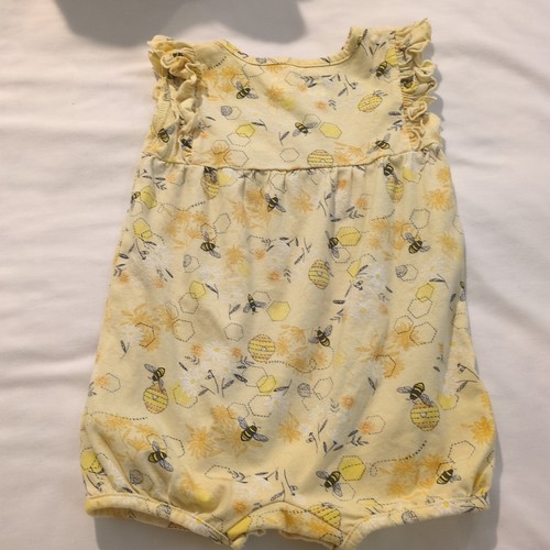 Carhartt Infant Girls Rompers 12M Yellow Bees Set Pink Short Sleeve - Picture 4 of 10