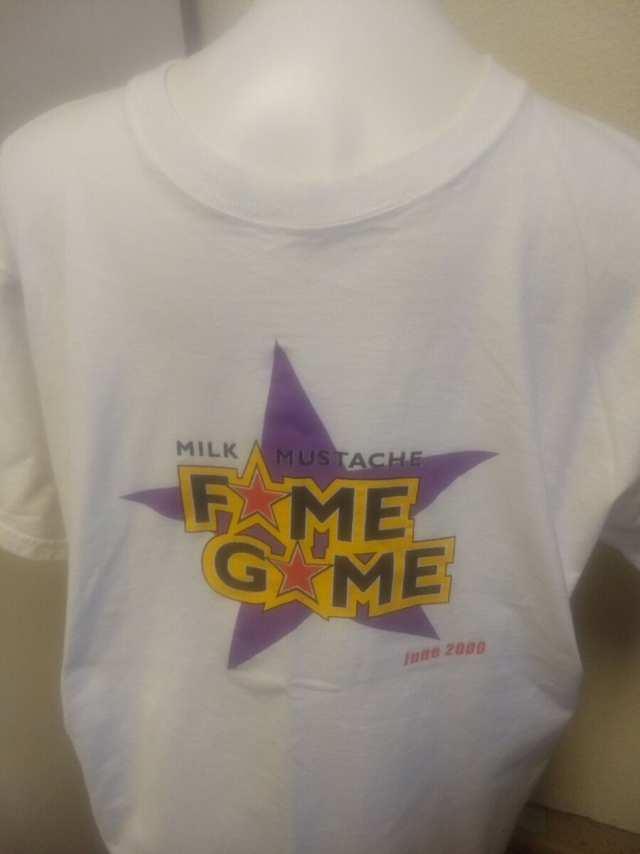 Vintage 2000 Milk Moustache Fame Game Got Milk T-shirt Size Vintage 2000 Milk Moustache Fame Game Got Milk T-shirt Size