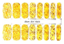 Golden Animal Print Overlay Nail polish strips / Nail Wraps / Nail Stickers