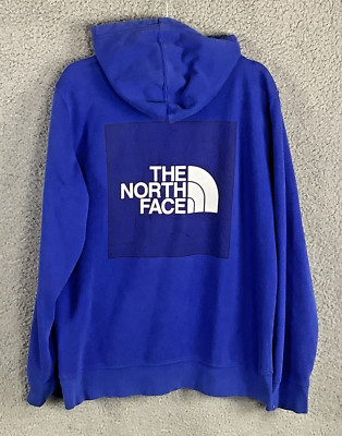 The North Face Hoodie Men's L Blue Double Big Sierra Nevada Map Warmer Pocket