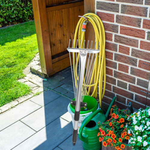 Retractable Leaf Rake Adjustable Metal Garden Grass Travel Child
