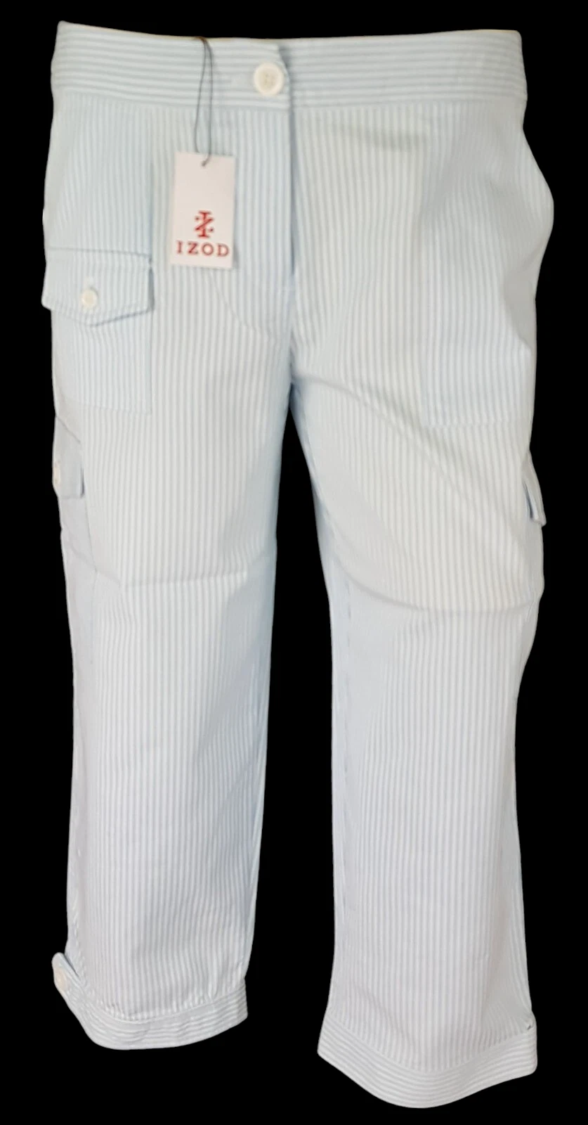 IZOD Womans Blue CROPPED TROUSERS Pants Capri Stretch - W27" - UK9 - EU37 - £65